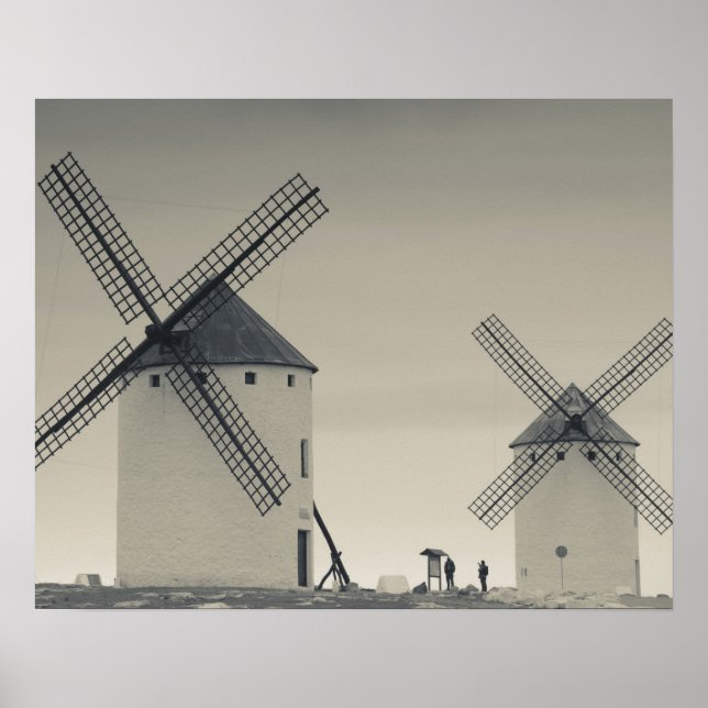Poster Campo de Criptana, antigos moinhos de vento da La  (Frente)