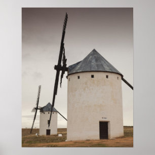 Poster Campo de Criptana, antigos moinhos de vento de La