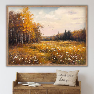Poster Campo de Flores Silvestres de Outono, Pintura Pais