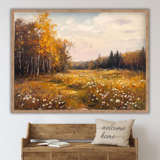 Poster Campo de Flores Silvestres de Outono, Pintura Pais