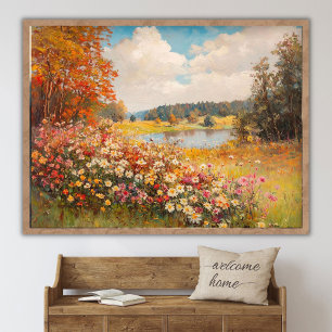 Poster Campo de Flores Silvestres de Outono, Pintura Pais