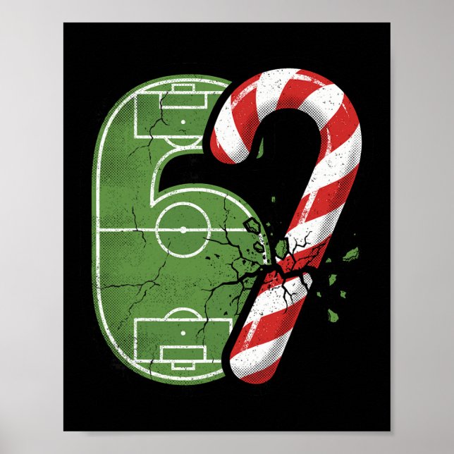 Poster Campo de Futebol Candy Cane 67 Rachado Natal Diver (Frente)
