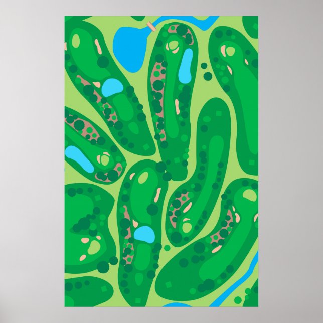 Poster campo de golfe par verde (Frente)