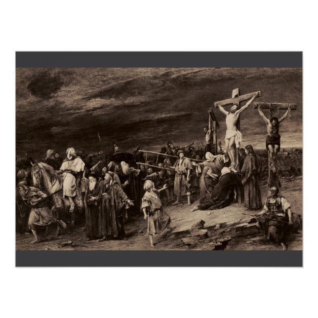 Pôster Campo de Golgotha e Jesus de Munkacsy (Frente)