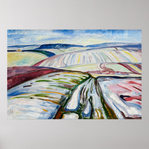 Poster Campo de Inverno Expressionista de Munch Neve Arte