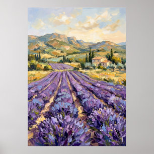 Poster Campo de Lavanda da Provença Arte Impressa Fren