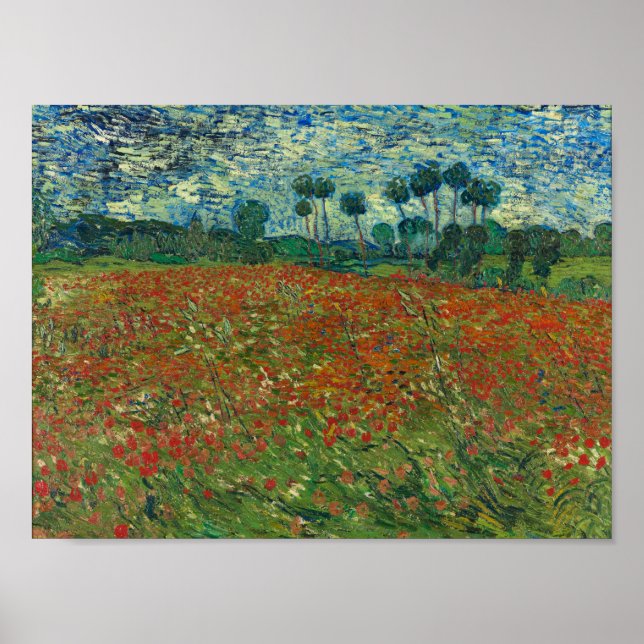 Poster Campo de papoula de Vincent van Gogh Fine Art (Frente)
