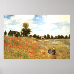 Poster Campo de Papoulas em Argenteuil, Cartaz de Monet