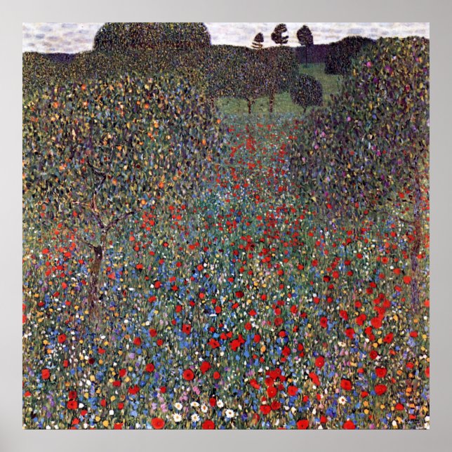 Poster Campo de papoulas, Gustav Klimt (Frente)