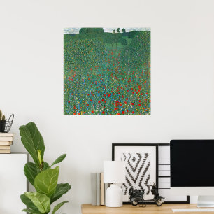 Pôster Campo de Papoulas por Gustav Klimt, Arte Novo Vint