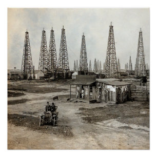 Pôster Campo de petróleo Spindletop - Texas 1902