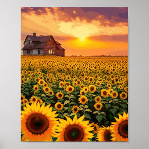 Poster Campo de Sunflower