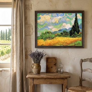 Poster Campo de Trigo com Ciprestes na Haute Galline de V