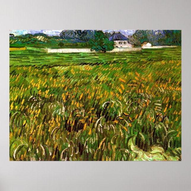 Pôster Campo de Trigo em Auvers de Vincent van Gogh (Frente)