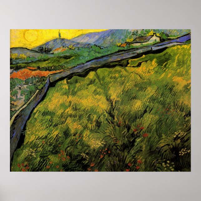 Pôster Campo de trigo Primavera, nascer do sol por Vincen (Frente)