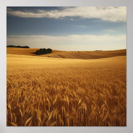 Poster Campo de trigo rural