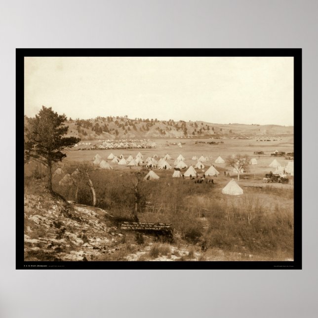 Poster Campo do General Brook perto de Pine Ridge SD 1891 (Frente)