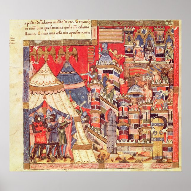 Pôster Campo grego e Cidade de Troia (Frente)