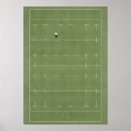 Poster Campo Ilustrado de Rugby de cima
