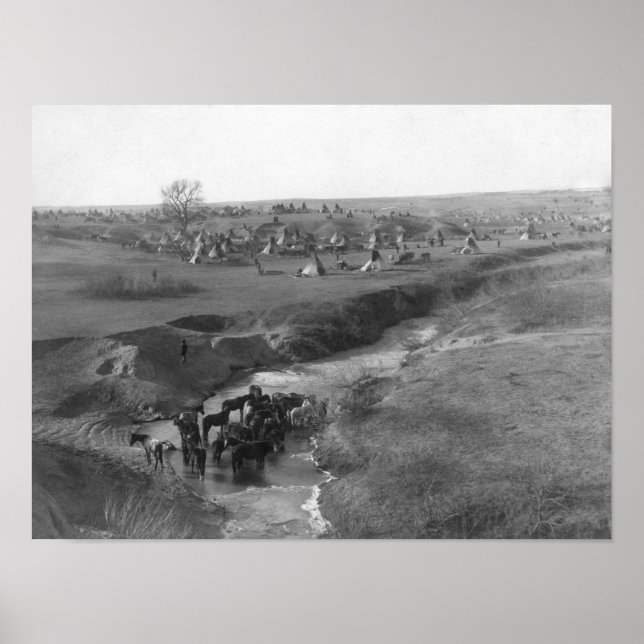 Pôster Campo índio Lakota na argila branca (Frente)