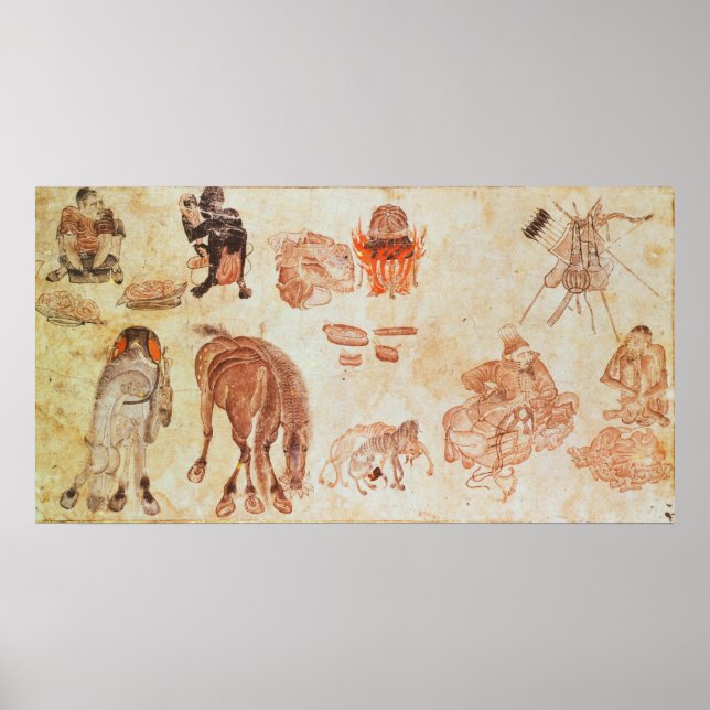 Pôster Campo nômade mongol, século 15 (Frente)