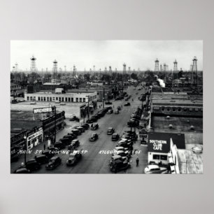 Poster CAMPO PETROLÍFERO C. 1938 de KILGORE TEXAS