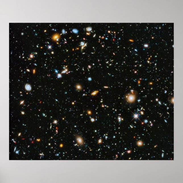 Poster Campo Profundo do Hubble (Frente)