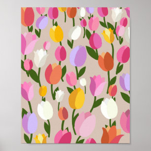 Poster Campo Tulip 03 Floral Colorido
