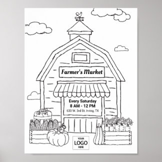 Poster Camponeses vendem mercado fazendeiros vendedores a