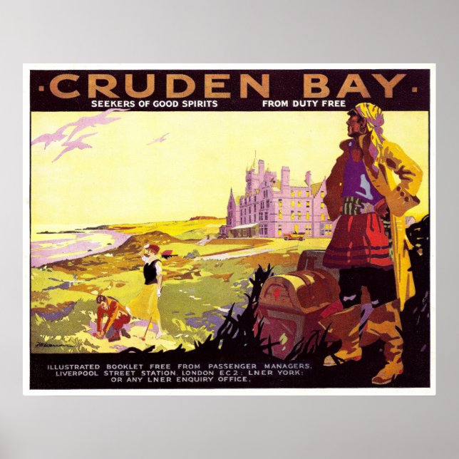 Poster campos da aldeia de Cruden Bay, Escócia, viagem vi (Frente)