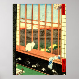 Poster Campos de Arroz de Asakusa Utagawa Hiroshige 1857