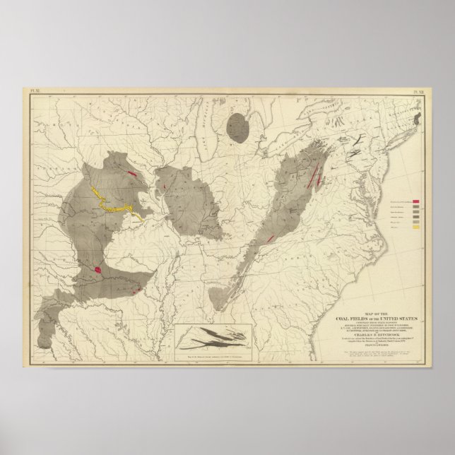 Pôster Campos de carvão dos EUA (Frente)