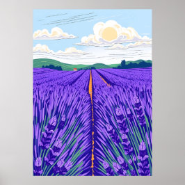 Poster Campos de lavanda