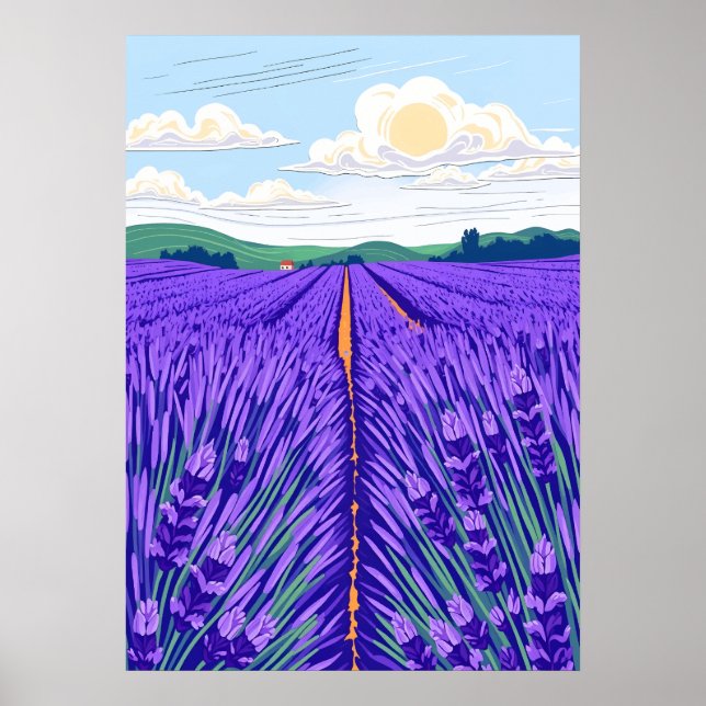 Poster Campos de lavanda (Frente)
