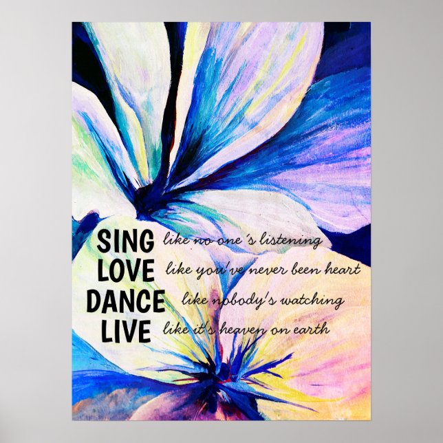 Poster Campos de lírios persa com aquarela, Inspiração (Frente)