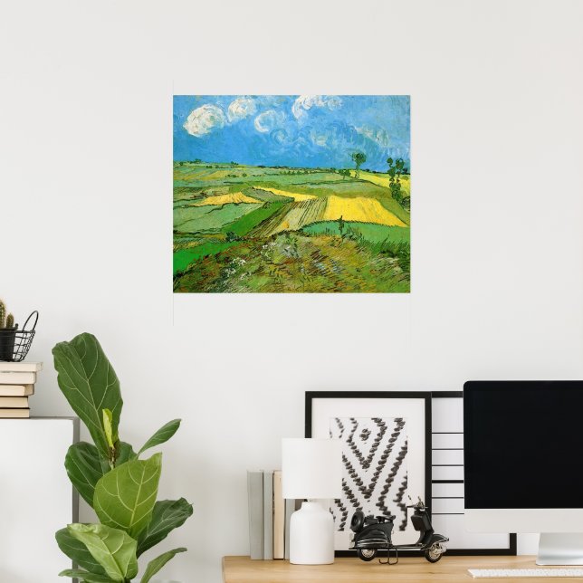 Poster Campos de Trigo de Van Gogh em Auvers Sob o Céu Nu (Escritório em casa)