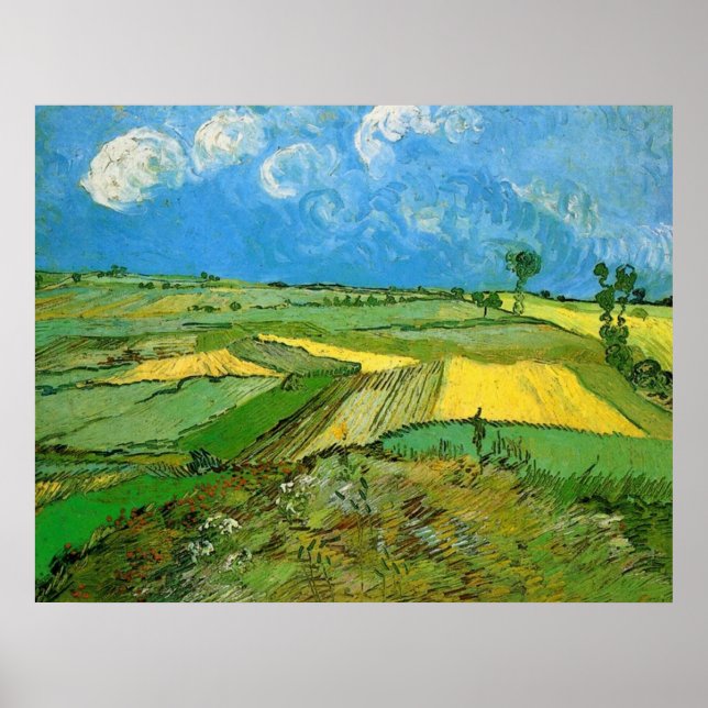 Poster Campos de trigo em Auvers sob céu nublado, Vincent (Frente)