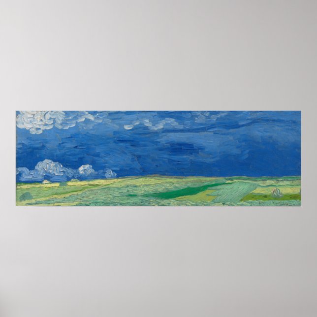 Poster Campos De Trigo Sob As Nuvens (Frente)