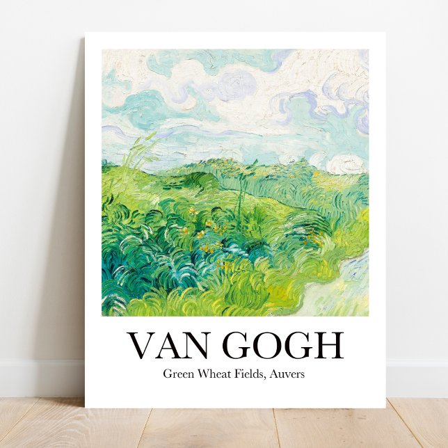 Poster Campos de Trigo Verde, Auvers de Vincent van Gogh (Van Gogh's Sun-Kissed Wheat Fields: Bring vibrancy to your walls! Museum-quality poster)