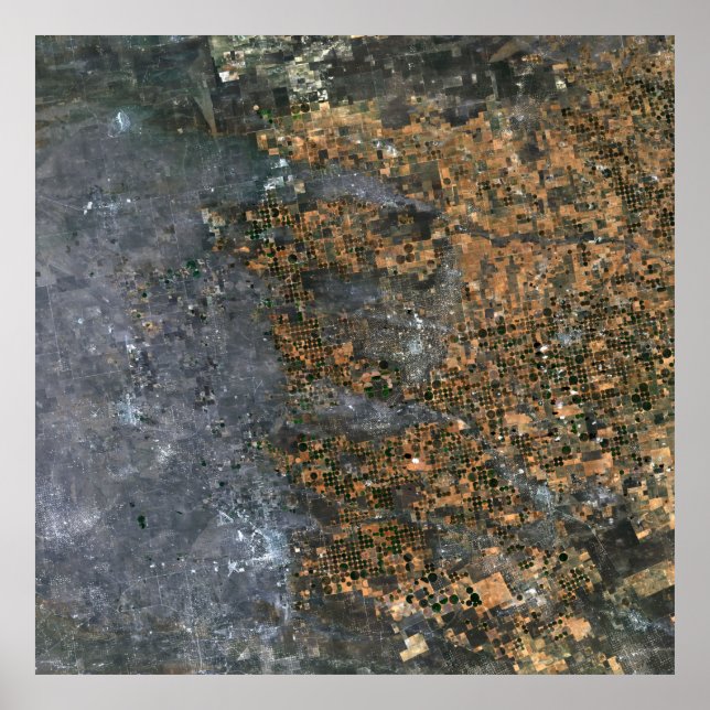 Poster Campos irrigados de centro-pivô no Texas, EUA (Frente)