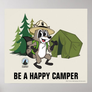 Poster Campout americano do rick da guarda florestal