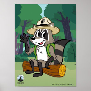 Poster Campout americano do rick da guarda florestal