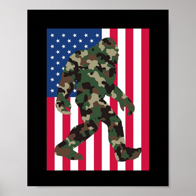 Pôster Camuflado do Pé-grande Sasquatch (Frente)