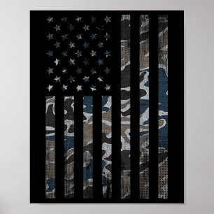 Poster Camuflagem Bandeira Americana Camuflagem Militar 4