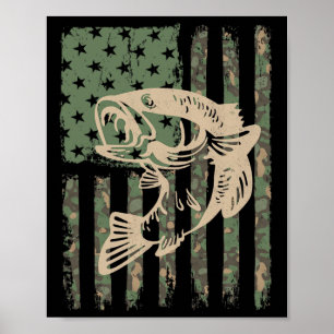 Poster Camuflagem Bandeira EUA Boca Grande Byss Pesca 1