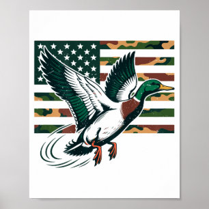 Poster Camuflagem de caça ao pato-real jovem América