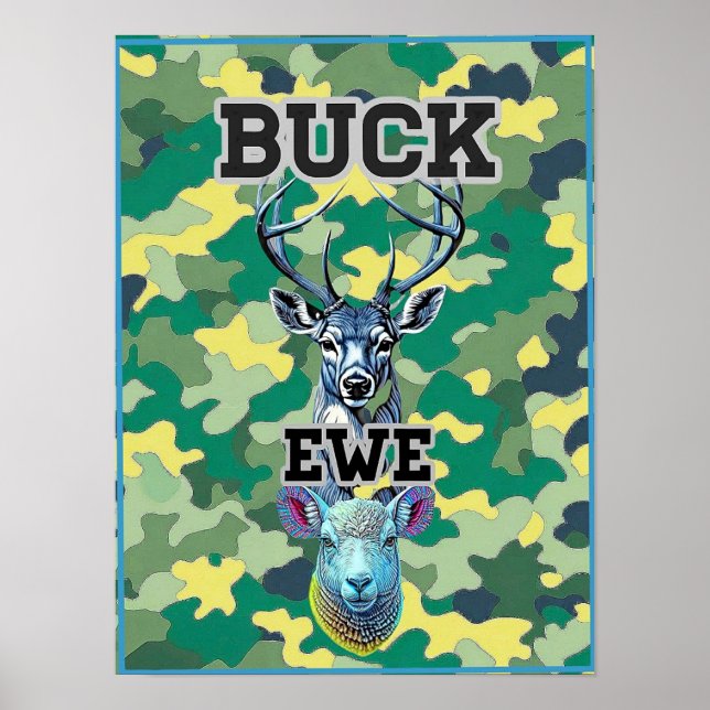 POSTER CAMUFLAGEM DE CARNEIRO ALCE (Frente)