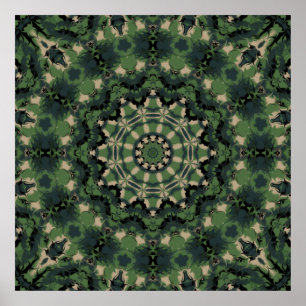 Pôster Camuflagem de Verão Caleidoscópio