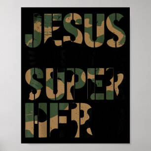 Poster Camuflagem Jesus é Meu Super-herói Meninos Camufla