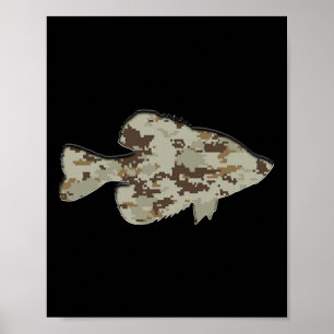 Poster Camuflagem Pan Fish Silhouette Digital Camo Crappi